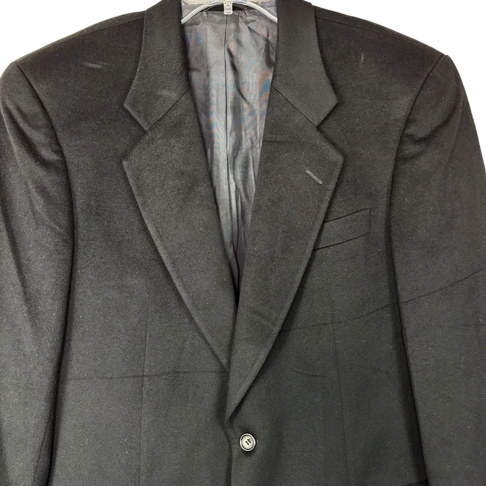 VTG 90s Konen Munchen 100% Pure New Wool Black 2 Button Sport Coat Soft Sz 39R
